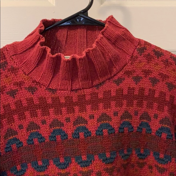 LL bean Vintage Turtleneck patterned sweater Large - Picture 4 of 10